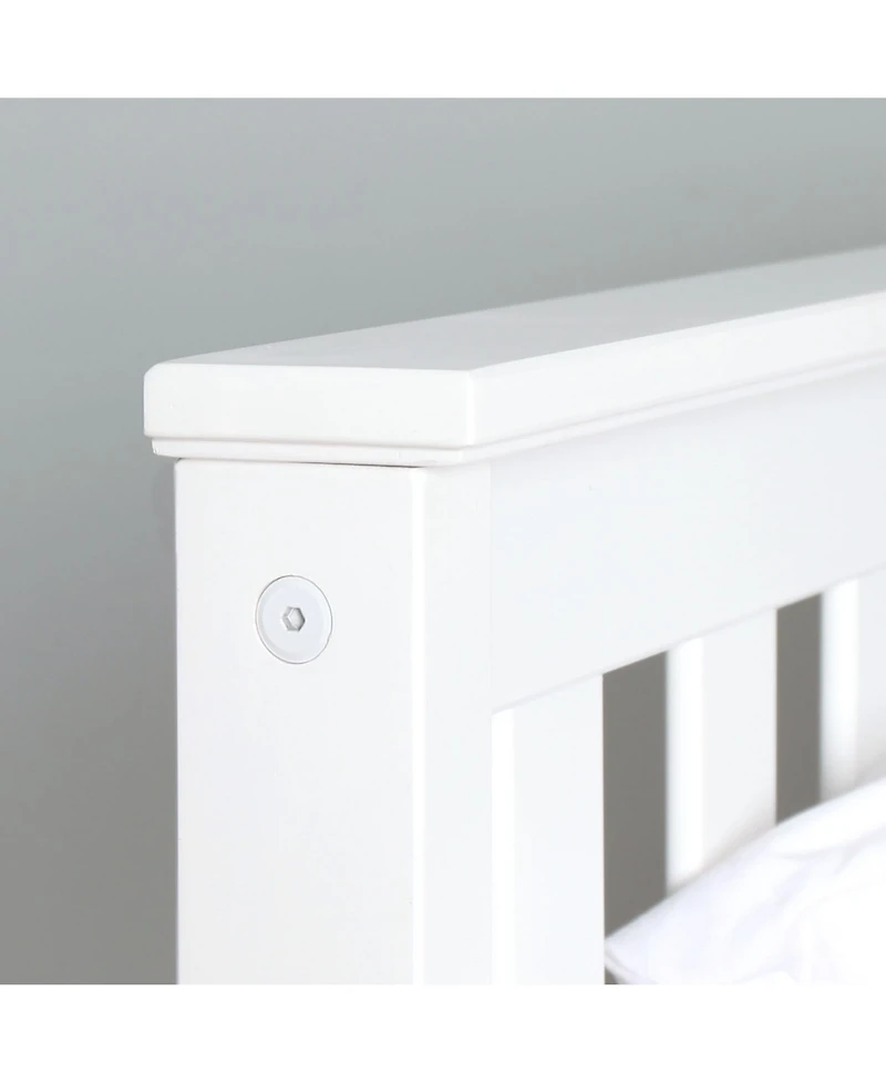 Max & Lily Bed Frame with Headboard, Solid Wood Platform for Kids