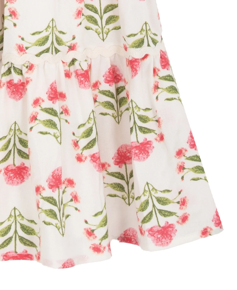 Rare Editions Girls' 7-16 Block Print Smoked Dress