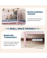 gaomon Bunk Bed, Metal Beds with Ladder and Guardrail,Heavy Duty Space Saving Design,Smooth Rounded Edges,Ideal for Dorms Small Rooms