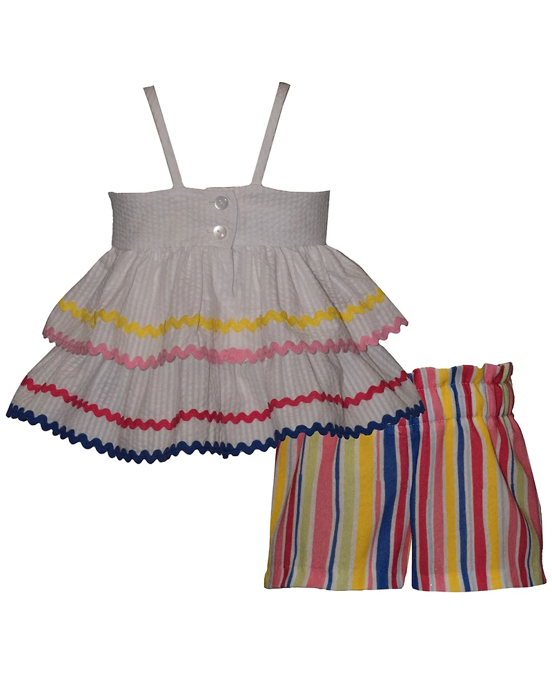 Bonnie Jean Girls' 2T-6X Sleeveless Top and Shorts, 2-Piece Set