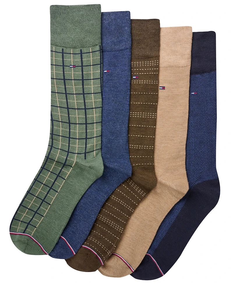 Tommy Hilfiger Men's Dress Crew Socks, 5-Pack