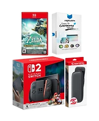 Nintendo Switch 2 + Mario Kart World, Zelda Tears of the Kingdom, MightySkins Code and Protective Case Bundle