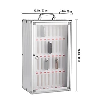 Sugift 36-Slot Cell Phone Storage Cabinet with Key Lock, Aluminum Alloy, Wall Mounted or Freestanding