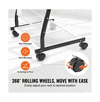 Sugift 6-Tier Brochure Display Rack on Wheels, Iron Floor Standing Literature Holder