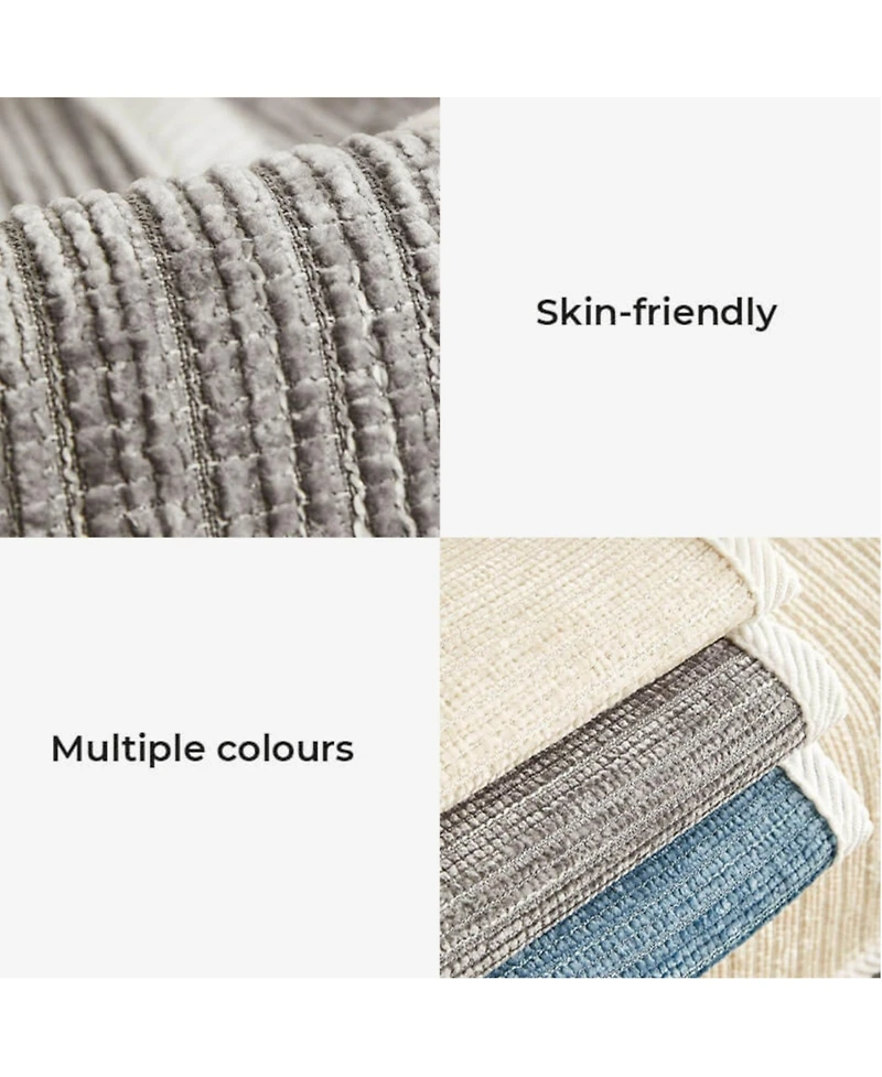 FunnyFuzzy Striped Chenille Couch Cover, 35.4x70.9 inch