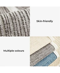 FunnyFuzzy Striped Chenille Couch Cover, 35.4x70.9 inch