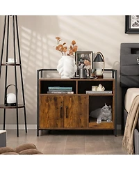 Cozito Hidden Cat Washroom 35 in Double Door Scratch Board Coffee