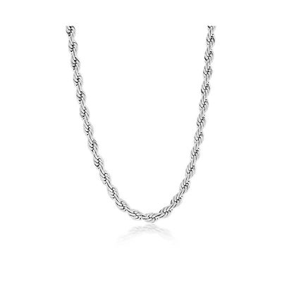 Metallo Stainless Steel, 20" Unisex Rope Chain Necklace