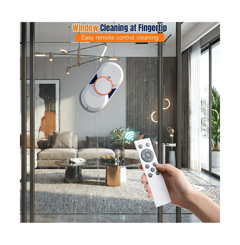 Topteng Window Cleaning Robot – 5600Pa Suction, Dual Spray, Dry/Wet Modes & Ups Backup