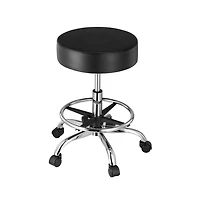 Sugift Adjustable Height Rolling Stool with Footrest and Wheels, 450 lbs Capacity Pu Leather Swivel Stool for Salon Spa Clinic