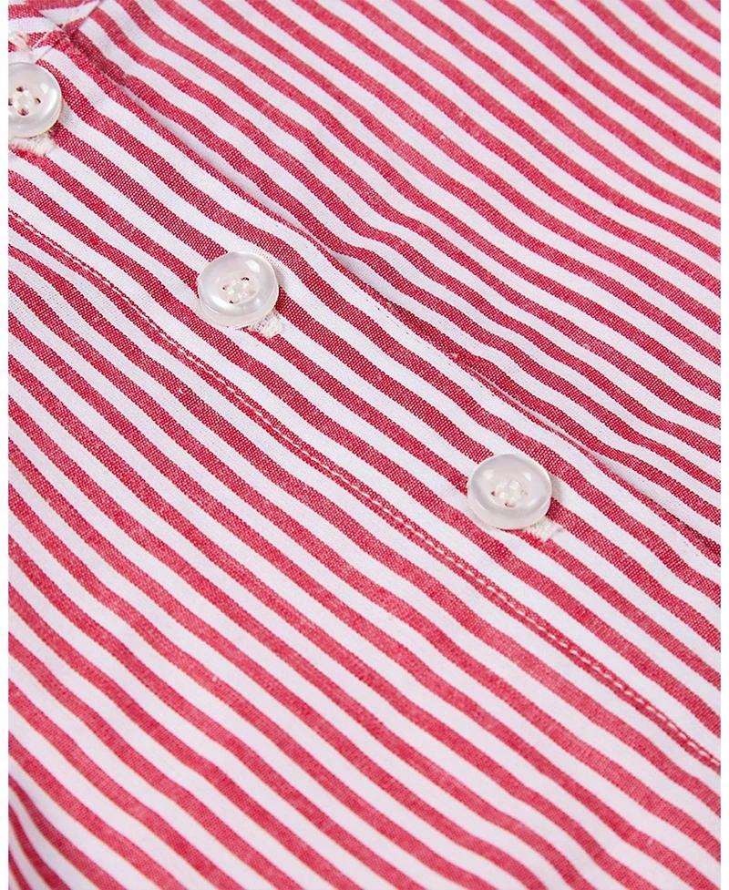 MeMoi Little Girls Striped Solid The Favorite Purse Cotton-Rich A-Line Dress