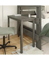 Max & Lily Farmhouse Twin over Full L-Shaped Bunk Bed with Desk, Driftwood