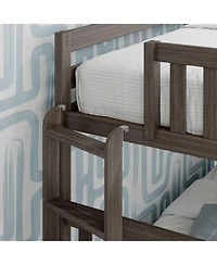 Max & Lily Solid Wood Bunk Bed, Twin over Full with Ladder on End for Kids