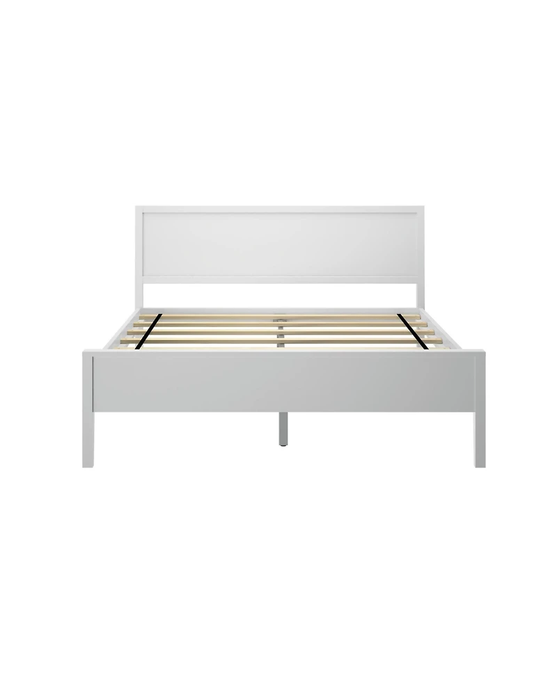 Max & Lily Queen Bed Frame, Solid Wood Classic Platform with Panel Headboard for Kids