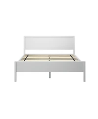 Max & Lily Queen Bed Frame, Solid Wood Classic Platform with Panel Headboard for Kids