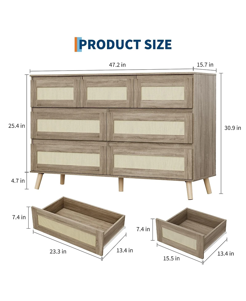 gaomon Rattan Drawer Dresser