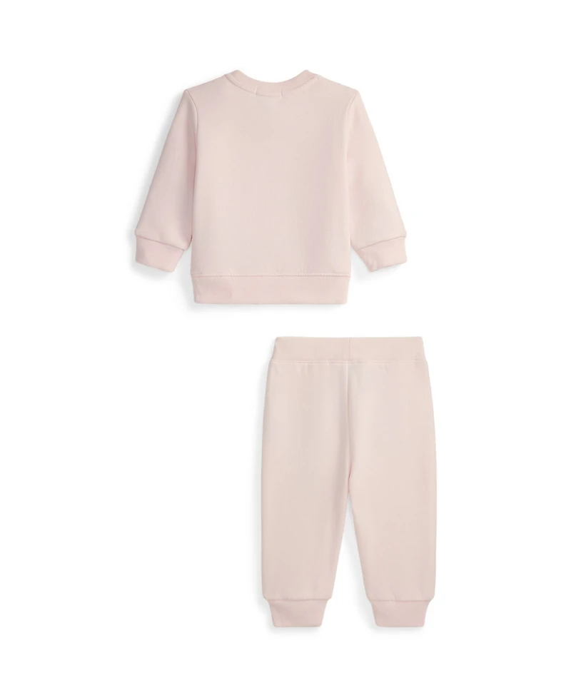 Polo Ralph Lauren Baby Girls' Bear Fleece Sweatshirt and Pants, 2-Piece Set