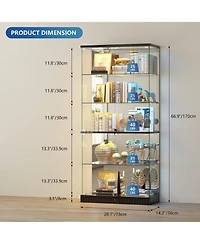 Vlsrka Glass Display Cabinet with Rgb Lights