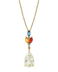 Macy's Multi-Gemstone (3-7/15 ct. t.w.) & Diamond Accent Pendant Necklace in 10k Yellow Gold