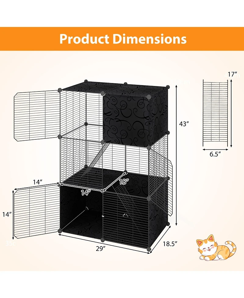 Cozito Cat Tower Multi-Level with 2-Door Condo and Hammock