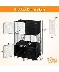 Cozito Cat Tower Multi-Level with 2-Door Condo and Hammock