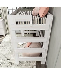 Max & Lily Farmhouse Twin over Full Bunk Bed with Storage Drawers