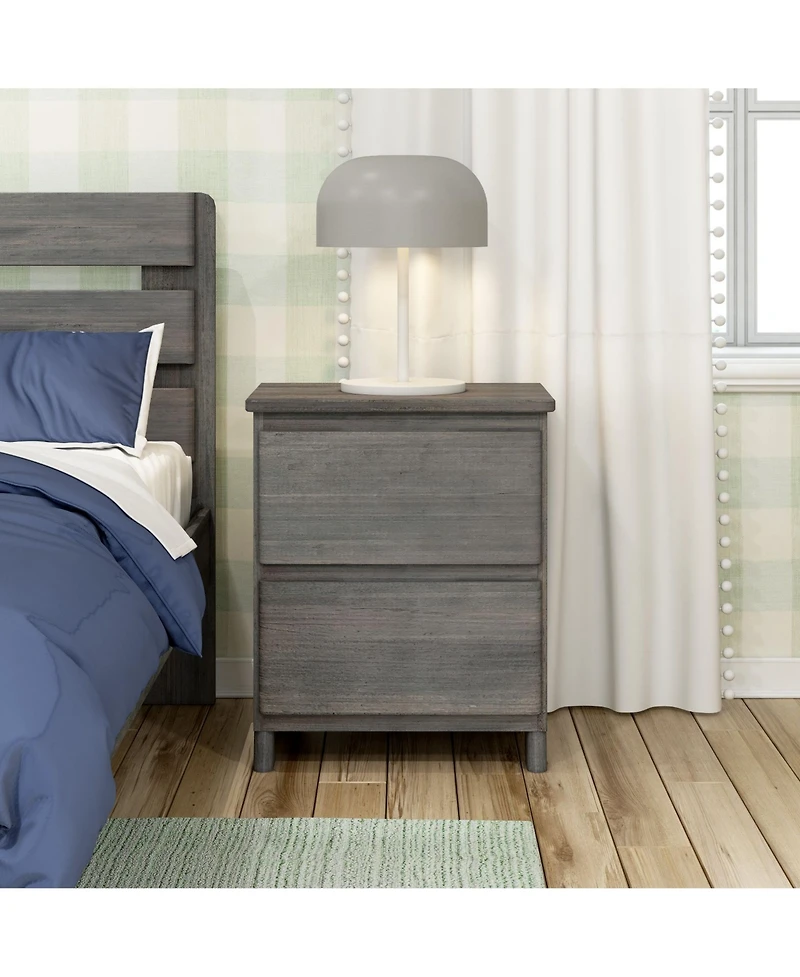Max & Lily Farmhouse Kd Nightstand with 2 Drawers