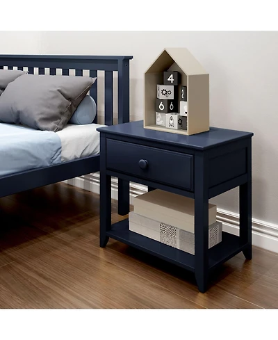 Max and Lily Nightstand with Storage Drawer, Small Solid Wood Bedside, Side Tables for Bedroom