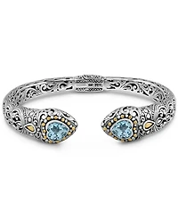 Devata Topaz and Lovina Cuff Bracelet Sterling Silver 18K Gold Accents