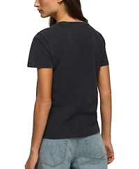 Lucky Brand Women's Out Of Office Stitched Palm Motif Crewneck Cotton T-Shirt