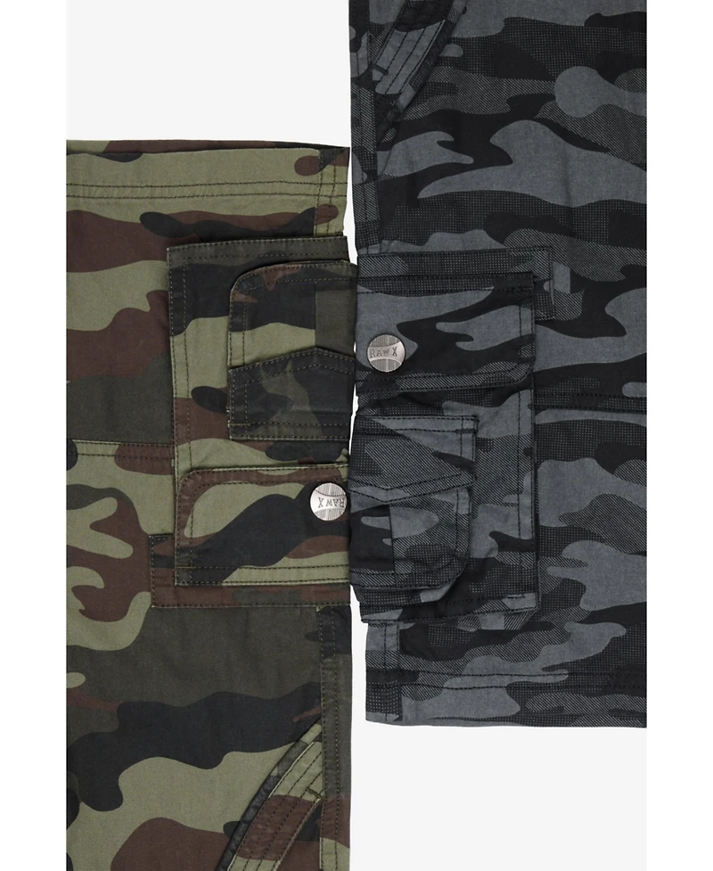 Raw X Big Boys 2 Pack Combo Belted Twill Cargo Shorts 8-18