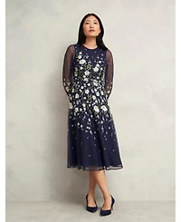Hobbs London Women's Lois Embroidered Dress