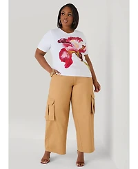 Ashley Stewart Women's Floral Jersey Graphic Tee