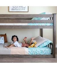 Max & Lily Bunk Bed for Kids, Solid Wood Low Beds with Ladder