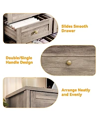 gaomon 12 Drawer Wood Dresser with Wide Top for 65" Tv, Modern Farmhouse Storage Cabinet for Bedroom