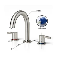 Busdays 8 Inch Widespread Lavatory Faucet 2 Handle 3 Hole 360 Degree Spout Vanity with Pop Up Drain Brushed Nickel