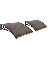 Gymax 2 Pieces 48'' x 40'' Patio Awning Canopy Outdoor Window Door Overhang Rain Protection