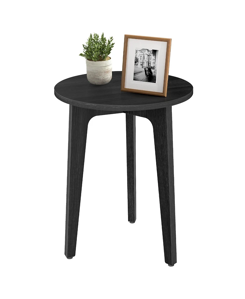 Slickblue Compact Round End Table Small Side Table for Space Saving Use