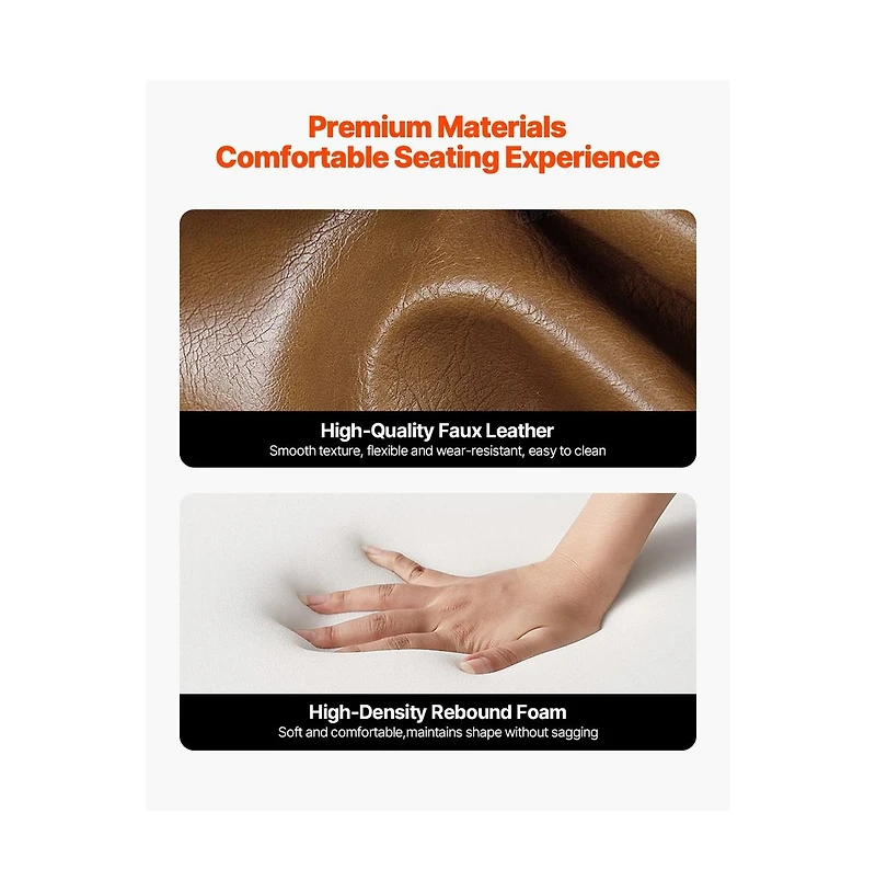 Sugift Mid Century Modern Accent Chair Pu Leather Armchair with Solid Wood Frame