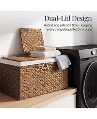 Best Choice Products Large Storage Basket w/ Separate Lid, Washable Sectioned Liner Bag