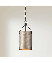 Possini Euro Design Julian 5 3/4"W Rustic Silver Metal Mini Pendant