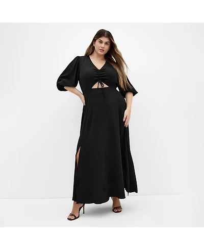 City Chic Women's Jolene V Neck Maxi Dress