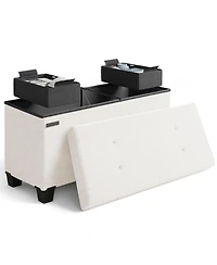 Nestl Inch Ottoman Storage Bench with Bins