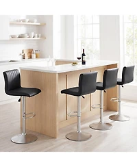 Gymax Bar Stools Set of 4 Adjustable Swivel Barstools w/Back and Footrest for Kitchen