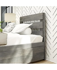 Max and Lily Solid Wood Farmhouse Twin Bed with Plank Headboard Trundle