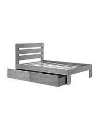 Max and Lily Full Bed Frame with Storage Drawers, Solid Wood Platform for Kids