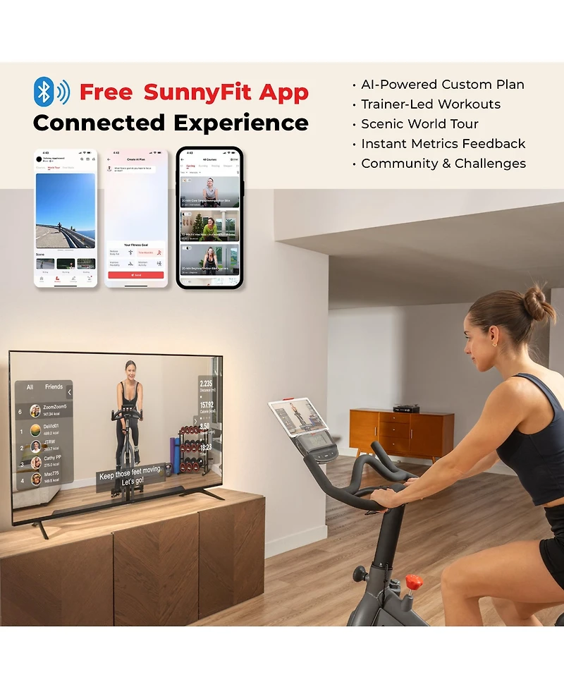 Sunny Health & Fitness Smart Total Body X-Bike