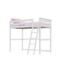 Max and Lily High Loft Bed, Twin Bed Frame For Kids, Clay
