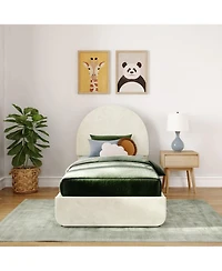 Max and Lily Upholstered Bed with Arch Headboard (Twin