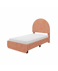 Max and Lily Upholstered Bed with Arch Headboard (Twin